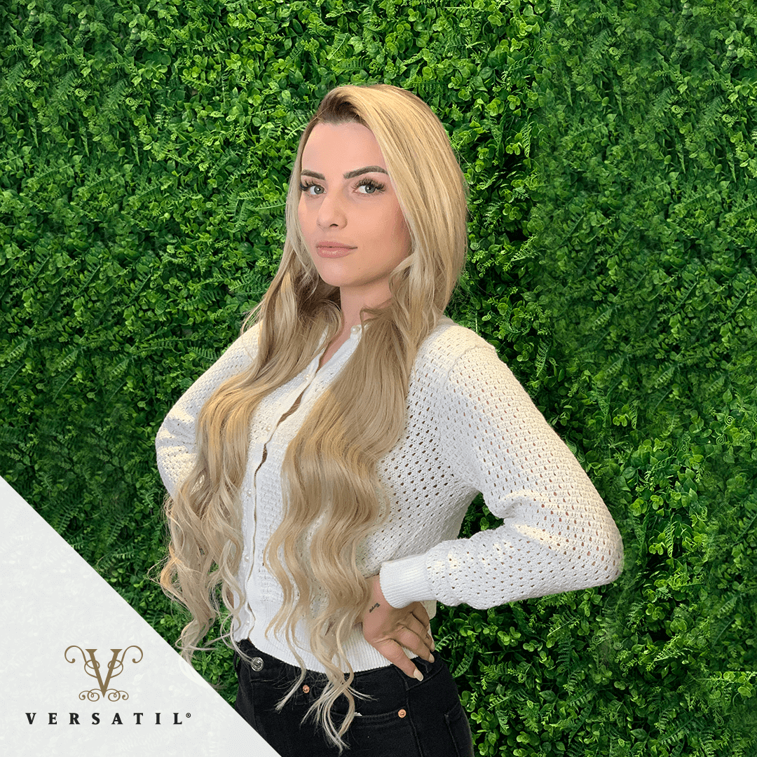 Mega Hair loiro técnica exclusiva e fundos de clareamento diferentes
