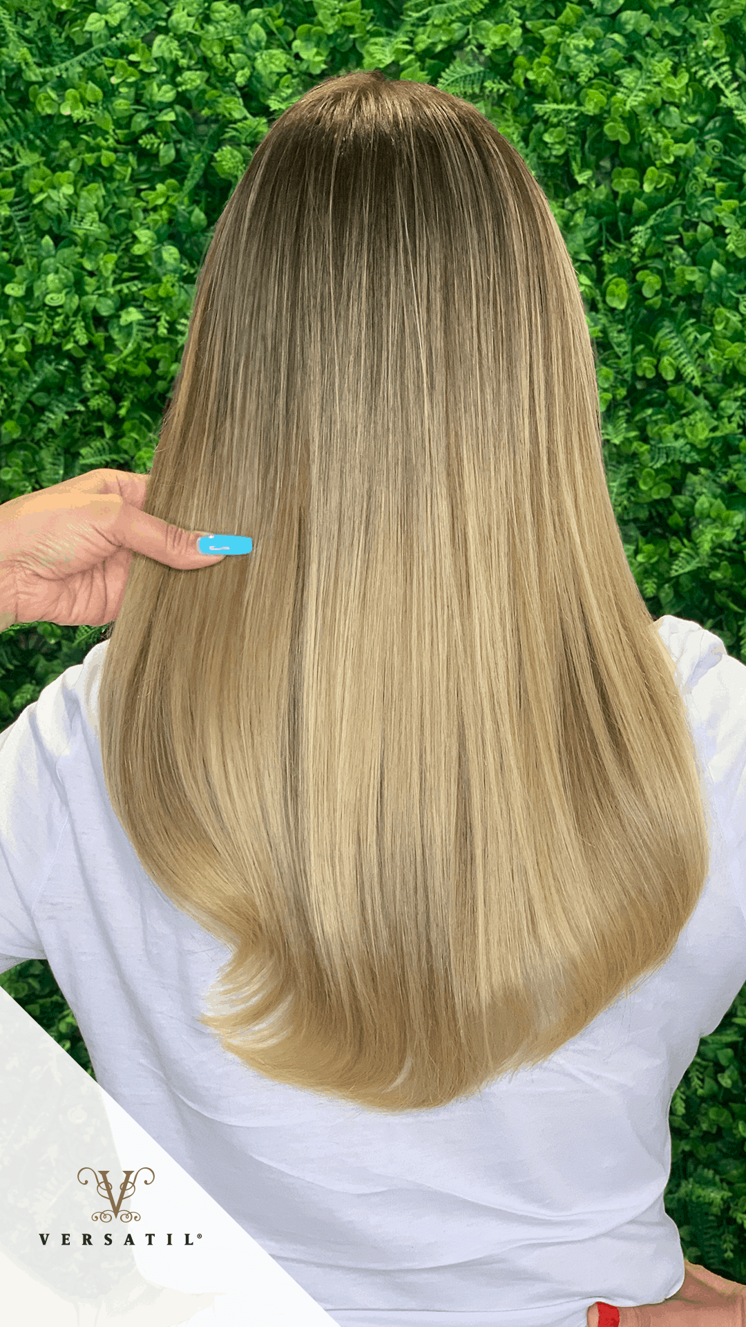 Mega Hair com mechas loiras